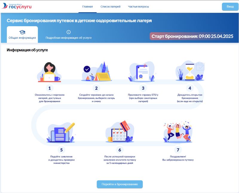 Через час заработает сервис для брони путевок в детские оздоровительные лагеря