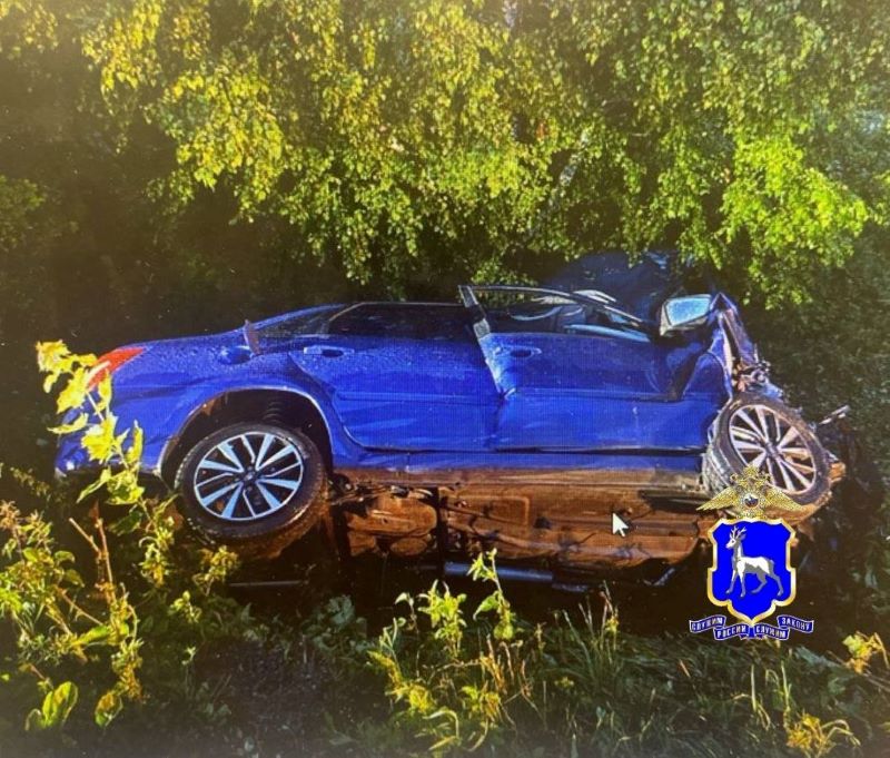 В Самарской области ночью автомобиль с тремя детьми опрокинулся в кювет